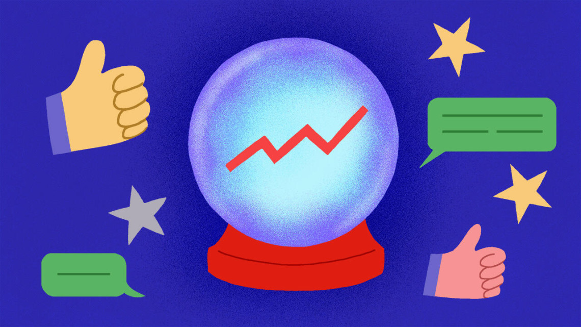 A color graphic showing a magic ball with basic icons around it.