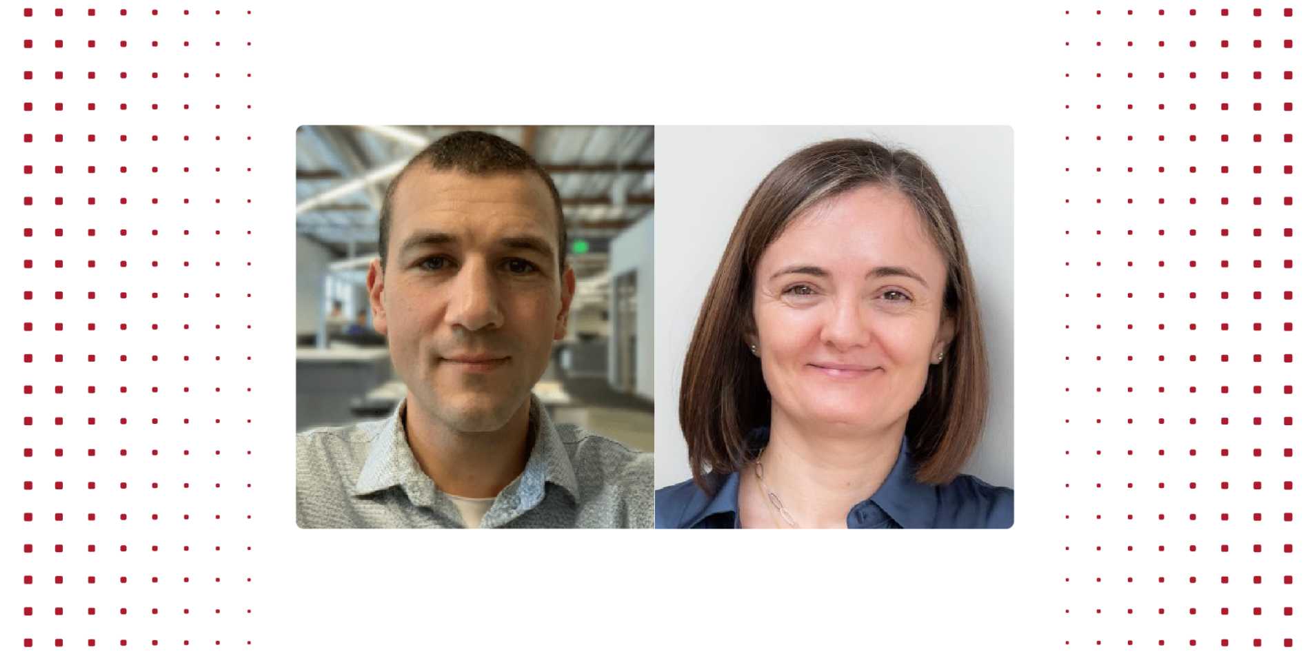 A color graphic showing a photo of a man and a woman.