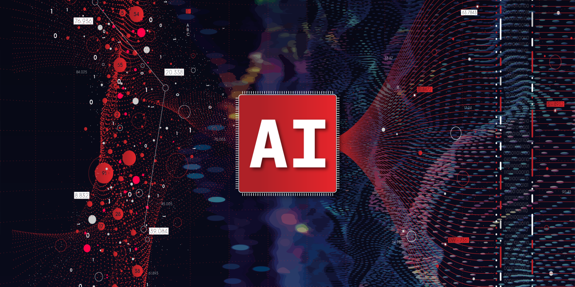 A graphic illustration showing a concept of AI.