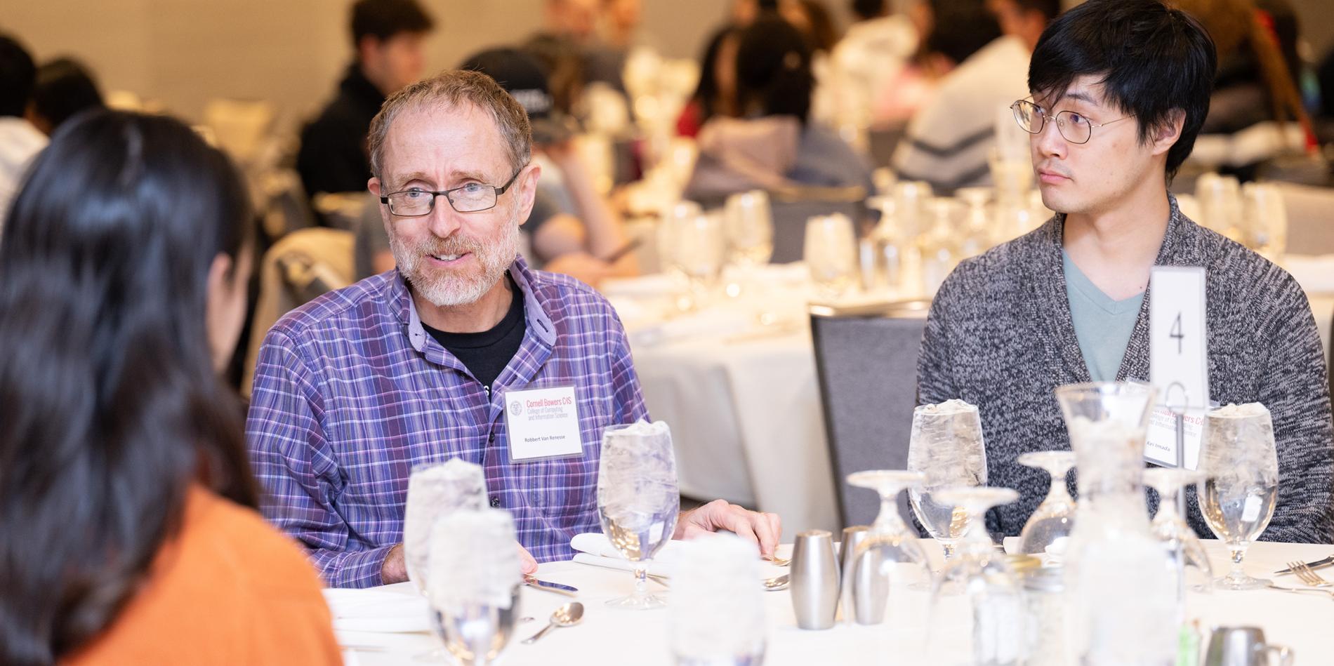 Students and Cornell Bowers CIS faculty connect at Dinner with the Deans