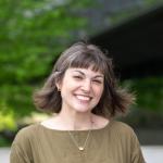 Color portrait to woman outside