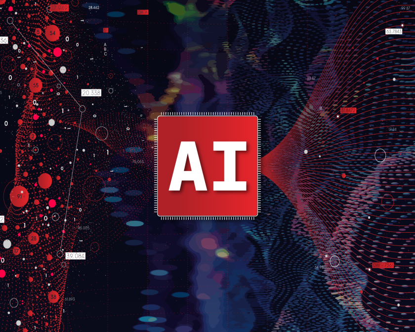 A graphic illustration showing a concept of AI.