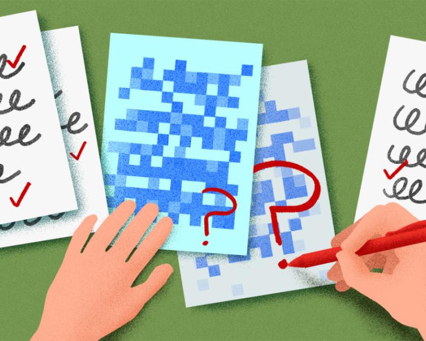 cartoon hand writes on papers