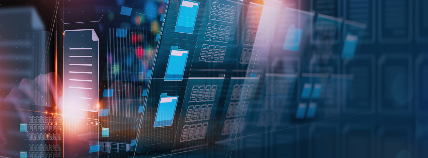  a screen with blue and orange folders and windows 