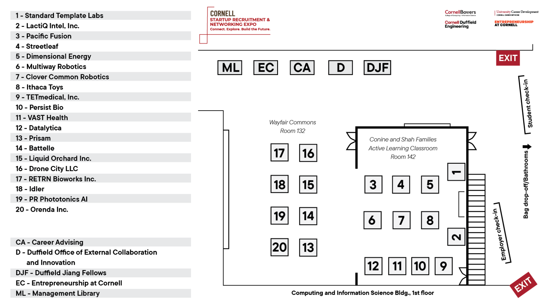 A map and guide for expo.